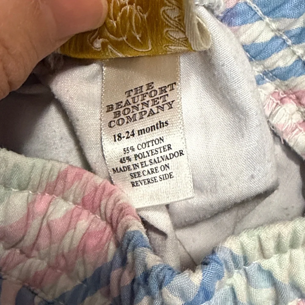 The Beaufort Bonnet Company Pink and Blue Plaid Kids Shorts - Picture 3 of 4